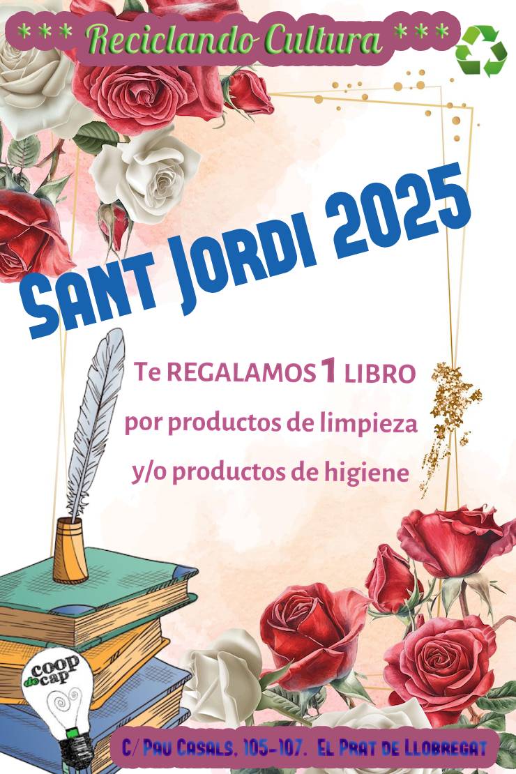 CoopdeCap's tweet photo. Ya está aquí el mes más cultural del año...aunque en Coop de Cap reciclamos cultura durante todo el año,  este mes es especial con una nueva cita con Sant Jordi. No olvidéis visitarnos, os esperamos!! 💚💚💚 #ReciclandoCultura #SantJordi2025 #SanJorge2025 https://t.co/dvYFLA5irO