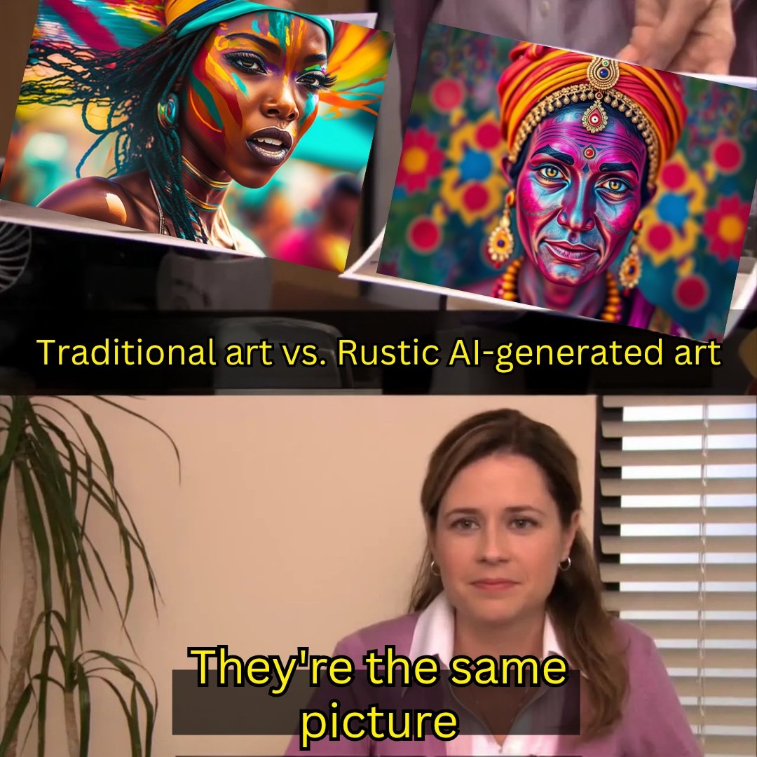 rusticai's tweet image. Can you even tell the difference? #RusticAI #AIArtTools #meme