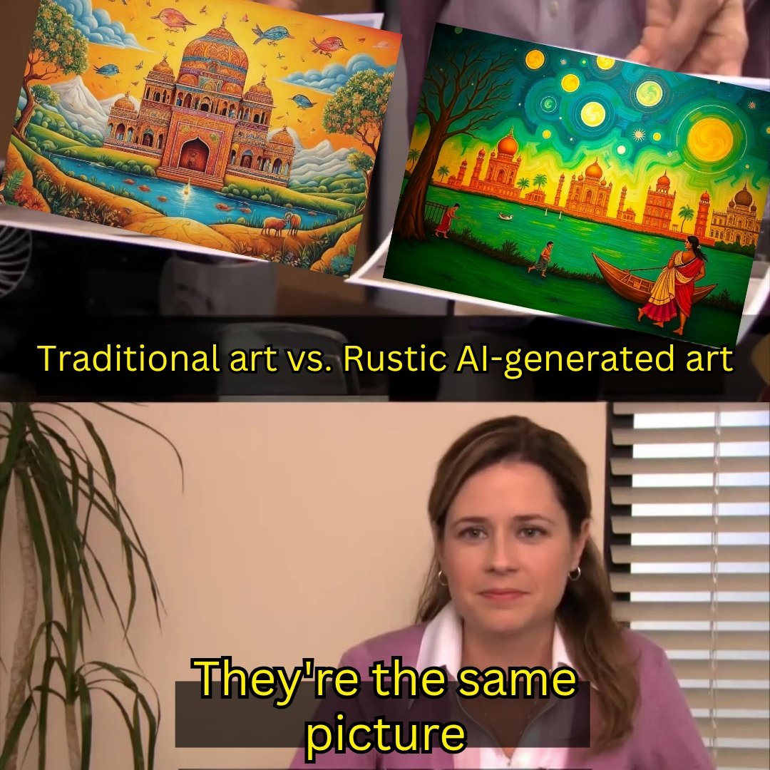 rusticai's tweet image. Can you even tell the difference? #RusticAI #AIArtTools #meme