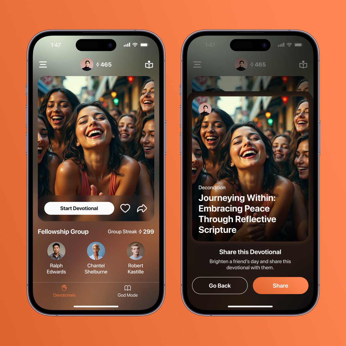 davidtjpowell's tweet photo. Plugging in some new features for Decondition. It's a lot of fun to work on this app and be trusted to be bold with orange. It's wild, but I like it like that. https://t.co/lvYhAa5Dt0