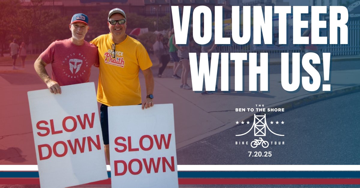 🚴‍♂️ Calling all volunteers! ❤️💙
Join us for the 38th Annual Ben to The Shore Bike Tour and help support families of fallen &amp; injured first responders.
Give back, get involved, and make a real impact.
Sign up 👉ben2shore.org/Race/Volunteer…

#WhyWeRide #Volunteer