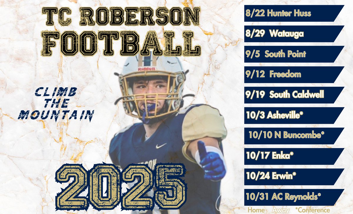 T.C. Roberson Rams Football (@tcrramsfb) on Twitter photo 135 days away!
#ClimbtheMountain #GoRams #tcrfootball #TCRoberson 135 days away!
#ClimbtheMountain #GoRams #tcrfootball #TCRoberson