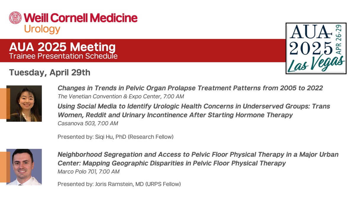 Weill Cornell Medicine Urology (@wcmurology) on Twitter photo <a href="/ShuWangMD/">Shu Wang, MD</a> <a href="/WaldoGMed/">Gal Wald</a> <a href="/leodre/">Leo Dreyfuss</a> <a href="/AGurayah/">Aaron Gurayah, MD</a> <a href="/nyphospital/">NewYork-Presbyterian</a> <a href="/WeillCornell/">Weill Cornell Medicine</a> <a href="/babawahba/">Malik Wahba</a> <a href="/Runzhuo_Ma/">Runzhuo Ma</a> <a href="/AmerUrological/">Amer. Urol. Assn.</a> <a href="/LinaPosadaCald/">Lina Posada</a> <a href="/JacobLang1996/">Jacob Lang</a> <a href="/HBhambhvani/">Hriday Bhambhvani, MD</a> <a href="/manishkuch/">Manish Kuchakulla</a> <a href="/BNabavizadeh/">Behnam Nabavizadeh</a> Drs. Hu and Ramstein will be presenting at #AUA25 on Tuesday, April 29th. <a href="/ShuWangMD/">Shu Wang, MD</a> <a href="/WaldoGMed/">Gal Wald</a> <a href="/leodre/">Leo Dreyfuss</a> <a href="/AGurayah/">Aaron Gurayah, MD</a> <a href="/nyphospital/">NewYork-Presbyterian</a> <a href="/WeillCornell/">Weill Cornell Medicine</a> <a href="/babawahba/">Malik Wahba</a> <a href="/Runzhuo_Ma/">Runzhuo Ma</a> <a href="/AmerUrological/">Amer. Urol. Assn.</a> <a href="/LinaPosadaCald/">Lina Posada</a> <a href="/JacobLang1996/">Jacob Lang</a> <a href="/HBhambhvani/">Hriday Bhambhvani, MD</a> <a href="/manishkuch/">Manish Kuchakulla</a> <a href="/BNabavizadeh/">Behnam Nabavizadeh</a> Drs. Hu and Ramstein will be presenting at #AUA25 on Tuesday, April 29th.