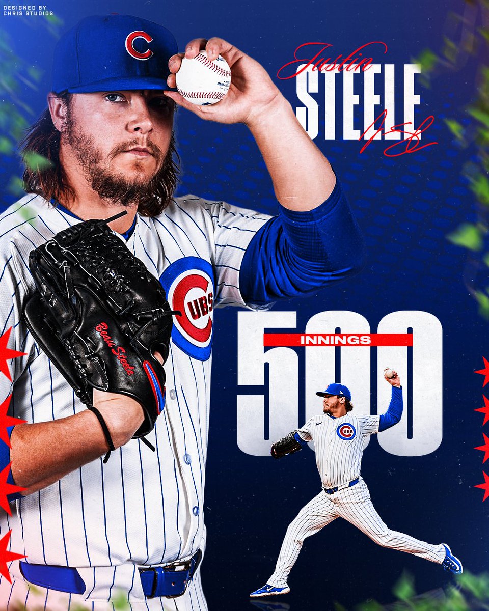 Congratulations to Justin Steele on reaching 500 career innings 🙏🏼

(📸: <a href="/Chris_Studios/">Chris Corr</a>)