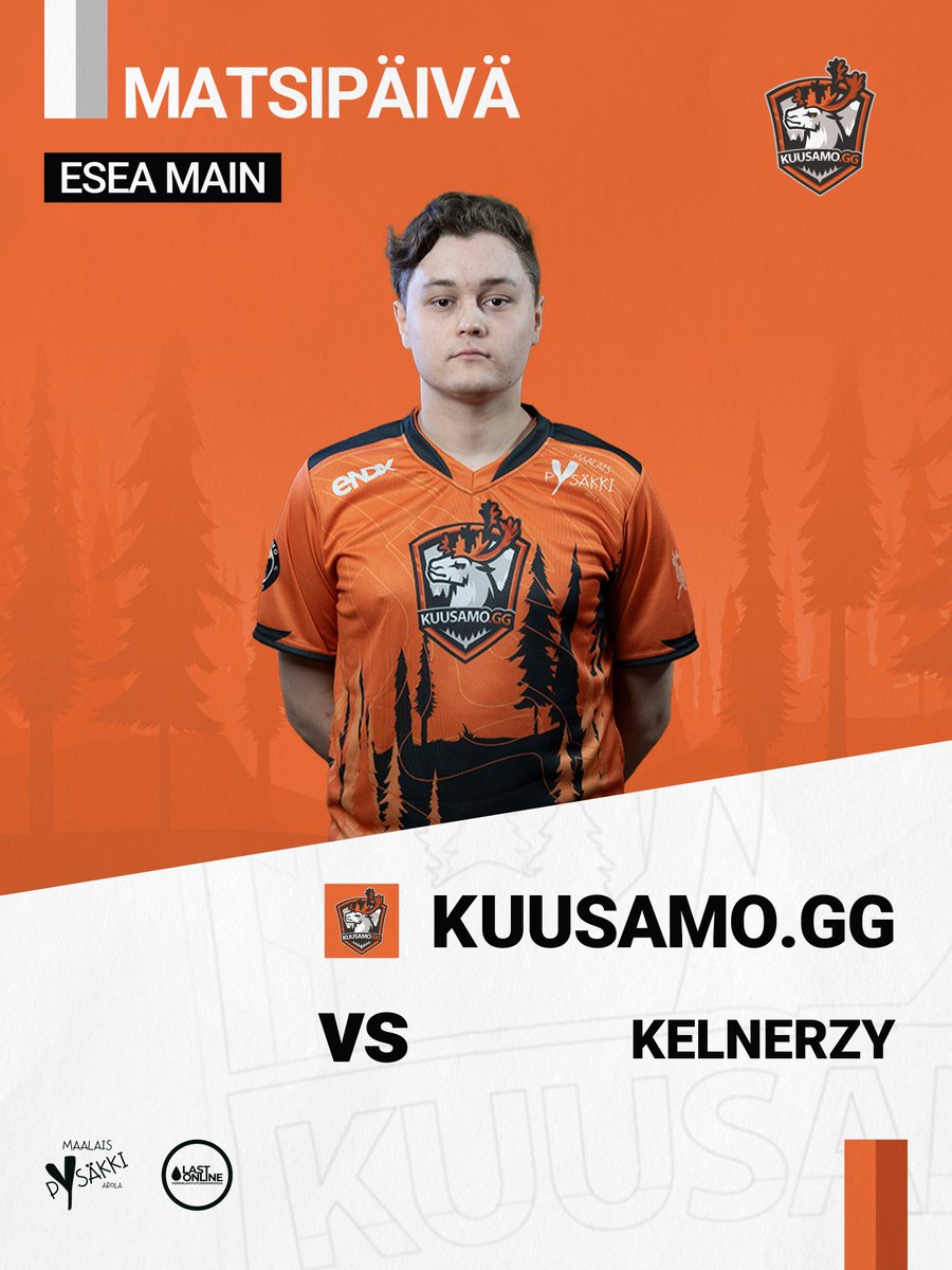 💥ESEA Main kausi käyntiin💥

🏆 ESEA Main
⏰ 21.00
📺 twitch.tv/kuusamogg 📢 <a href="/KallePiispa/">Kalle Piispa</a> 
🎙️ Illan haastattelussa: <a href="/epik8d/">Elias K</a> 

#KUUSAMOgg #esportsfi #cs2fi