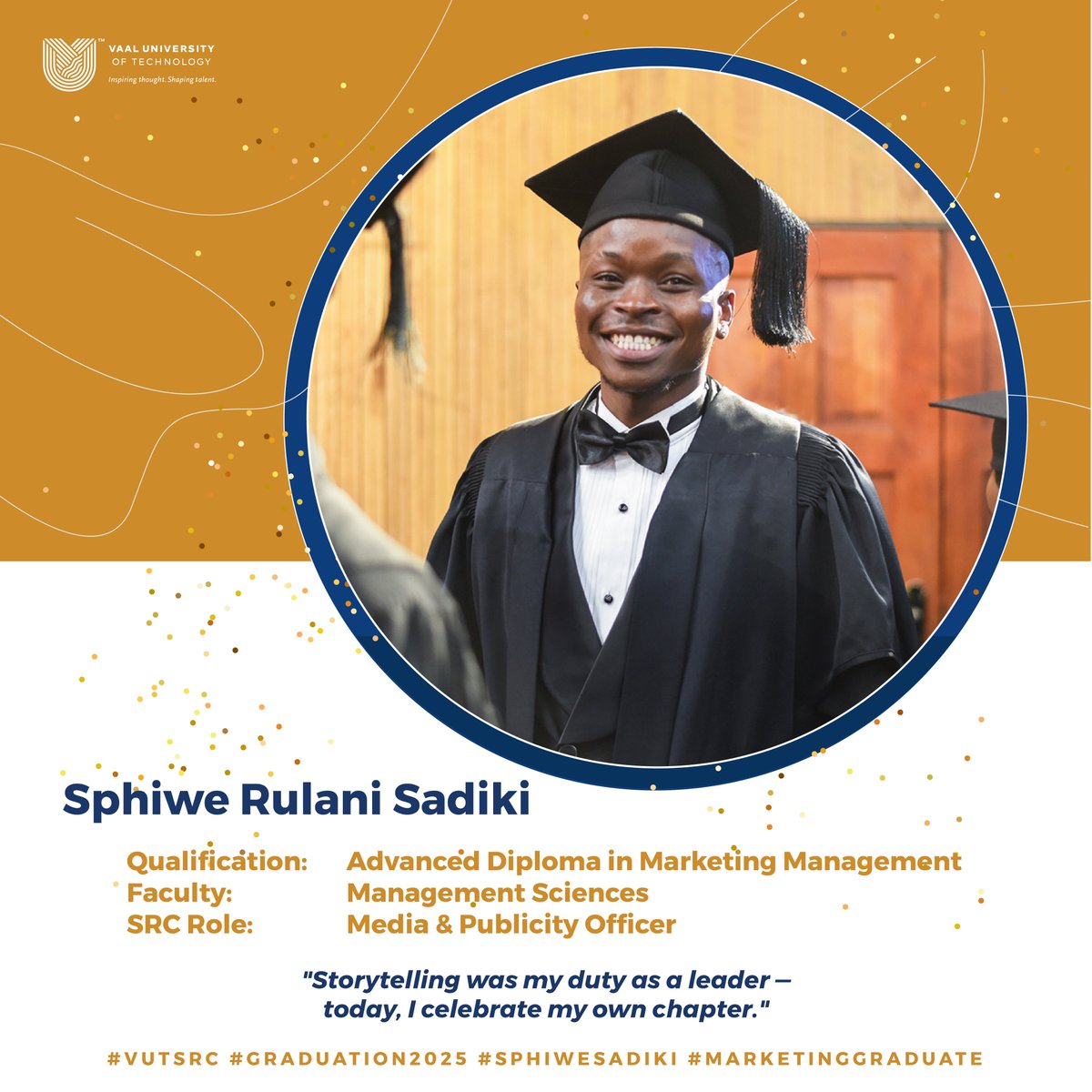 VUT_Online's tweet photo. From the podium to the stage: Celebrating our graduating SRC leaders
This week, we celebrate a special kind of graduate, the ones who served, led, and inspired.
 #srcgraduates #vutleadership #vutexcellence #classof2025 #fromleaderstograduates #leaders #graduates #gamechangers https://t.co/OorGJM12LO