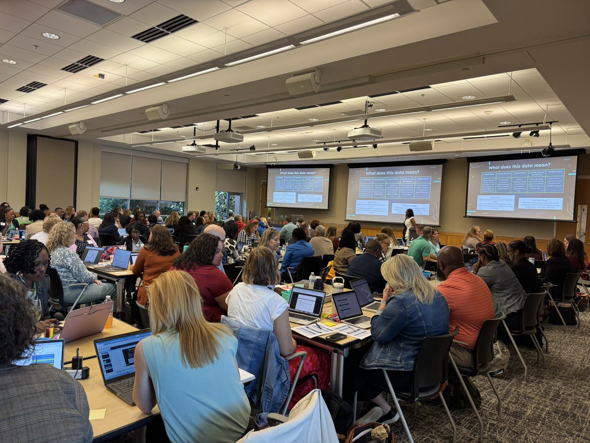 NCPrincipals's tweet photo. More than 100 school leaders taking a deep dive into their EVAAS data with @ChanelSidbury to transform student outcomes and school performance #ncpapapd https://t.co/kDwxPNGBll
