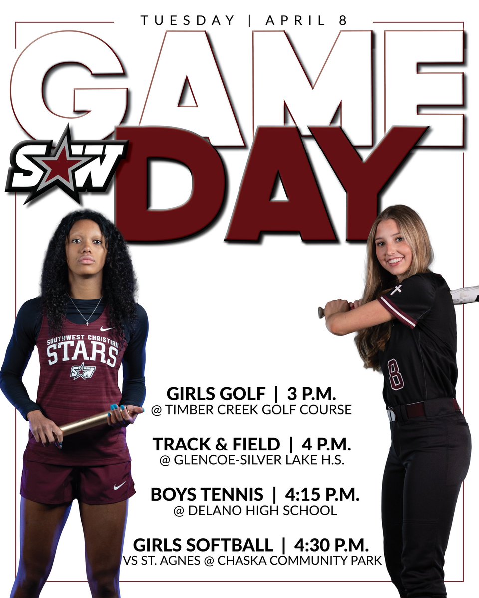 swchssports's tweet image. Games today!! ⛳️👟🎾🥎
