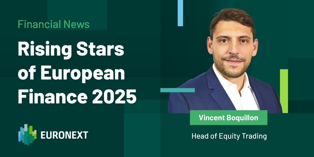 Euronext (@euronext) on Twitter photo Congratulations to Vincent Boquillon, Head of Equity Trading at #Euronext, on making the <a href="/FinancialNews/">Financial News</a>'s Rising Stars of European Finance 2025 list. 👏
➡️ Read the full article: fnlondon.com/lists/rising-s… Congratulations to Vincent Boquillon, Head of Equity Trading at #Euronext, on making the <a href="/FinancialNews/">Financial News</a>'s Rising Stars of European Finance 2025 list. 👏
➡️ Read the full article: fnlondon.com/lists/rising-s…