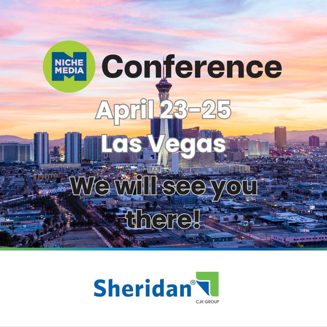 Sheridan is excited to attend Niche Media 2025, learn from the information-packed sessions, and see our niche publisher friends. Stop by our booth and say hello! #nicheconference #media #magazines