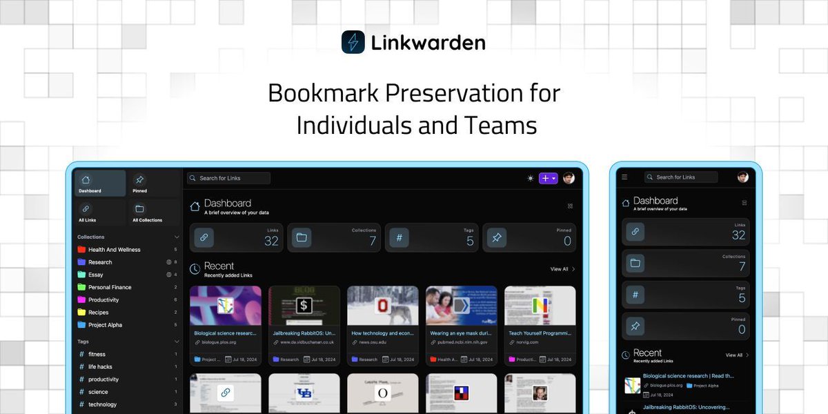AlternativeTo (@alternativeto) on Twitter photo ⚡ Bookmark manager <a href="/LinkwardenHQ/">Linkwarden</a> 2.10 enhances webpage & document preservation with text highlighting, upgraded search, improved tag management, AI tagging, worker management for admins, and support for external AI providers, among others.
alternativeto.net/news/2025/4/li… ⚡ Bookmark manager <a href="/LinkwardenHQ/">Linkwarden</a> 2.10 enhances webpage & document preservation with text highlighting, upgraded search, improved tag management, AI tagging, worker management for admins, and support for external AI providers, among others.
alternativeto.net/news/2025/4/li…