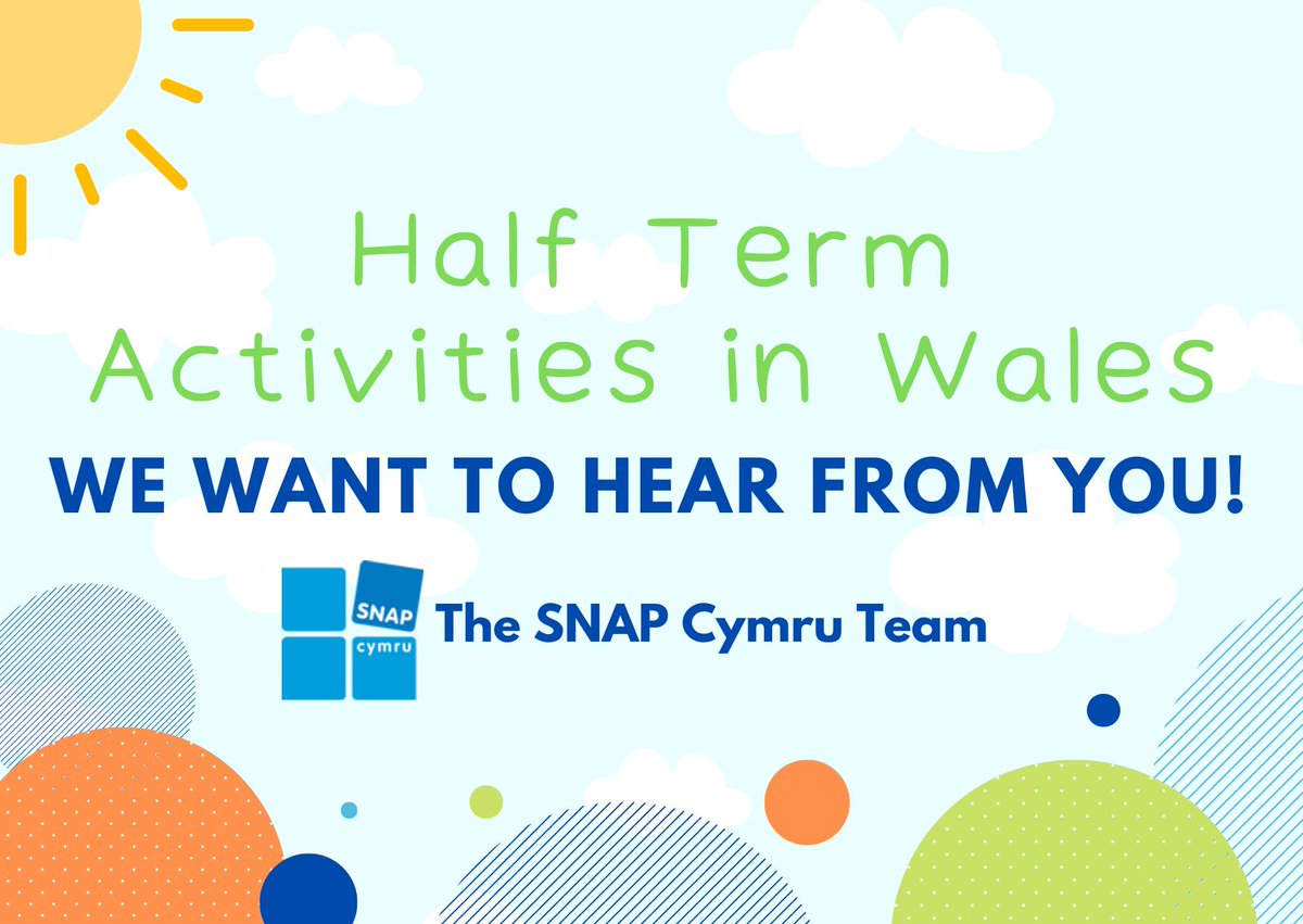 SNAPcymru's tweet photo. 📢HALF TERM ACTIVITIES!

Got any exciting activities to keep everyone entertained this half-term? 🎨🪁

Drop your suggestions in the comments below! Let's create a list of activities for everyone to enjoy. Can't wait to see what you've got! 🗺️👇

#FamilyFun #HalfTermIdeas https://t.co/qf9KTBM0s7
