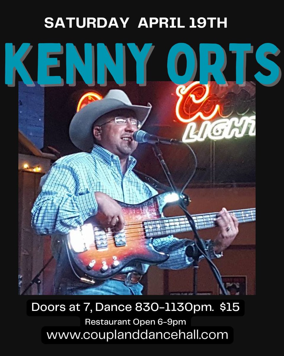 Kenny Orts @ Coupland Dancehall (Sat) Apr 19th 8:30pm hmt.fm/tw/439195