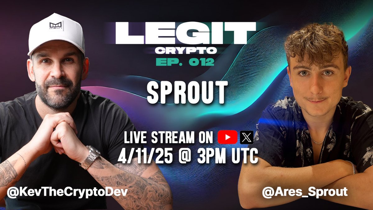 KevTheCryptoDev's tweet photo. I'm super pumped for this week's #LEGITCRYPTO Live stream. 

My guest this week is @aressprout, founder of @Sprout_Capital and our new Strategic Marketing partner for $HODI.

 This will be a wide-ranging conversation about crypto, marketing, entrepreneurship, and more. https://t.co/AMSRPlW5ZI