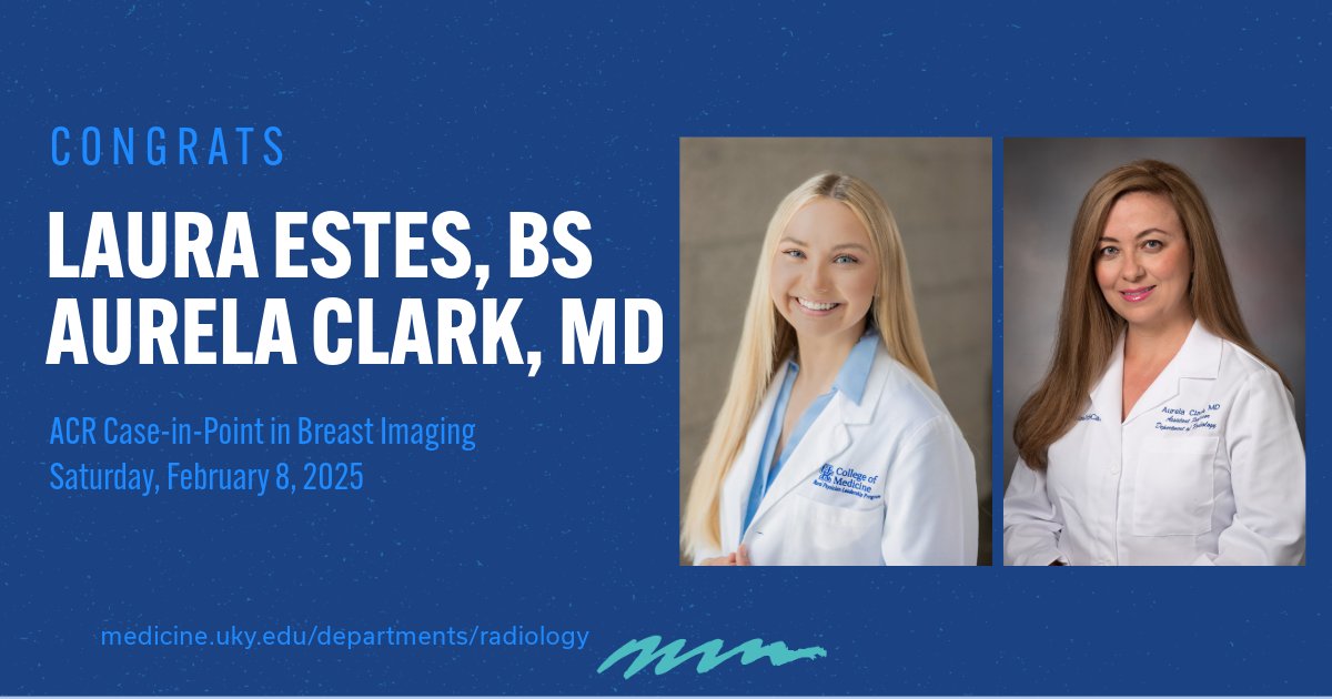 UKY Radiology (@ukyradiology) on Twitter photo Congratulations to UK Radiology faculty member, @aurelaclark, and UK medical student Laura Estes for their recently published <a href="/RadiologyACR/">American College of Radiology</a> Case-in-Point in breast imaging! Congratulations to UK Radiology faculty member, @aurelaclark, and UK medical student Laura Estes for their recently published <a href="/RadiologyACR/">American College of Radiology</a> Case-in-Point in breast imaging!