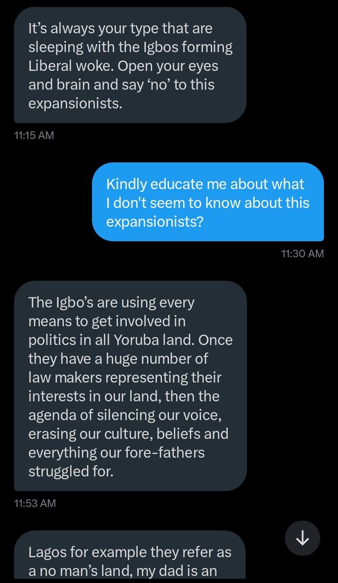 bolazeal's tweet photo. This Ronu bigot came to my DM to insult and stylishly threaten me. Well, I used the chance to educate him. These people have been brainwashed beyond redemption. They don't even know what they are fighting for. It's an opportunity to know what's going on in the mind of a bigot. https://t.co/ElfUbjkJrj