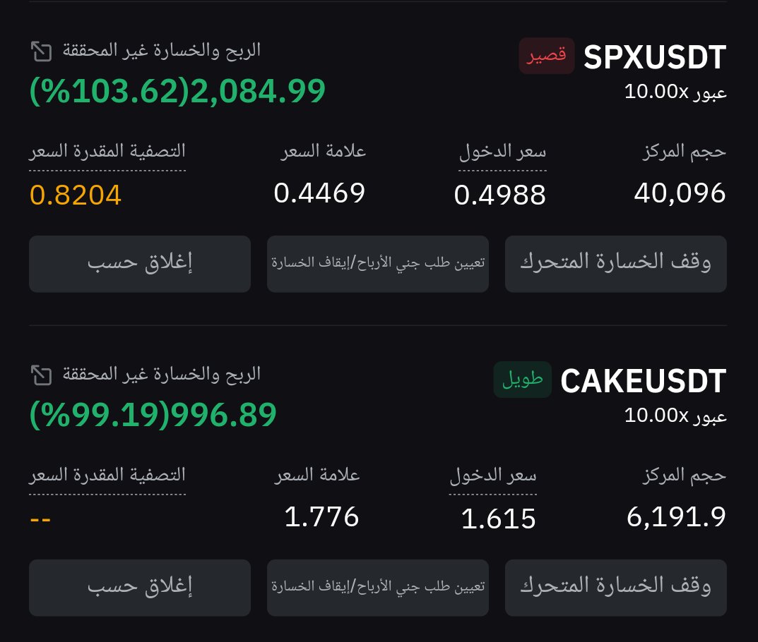 اخر صفقات اخذتها $SPX $CAKE
#العملات_الرقميه 
ما عاد صرت ادخل كثير