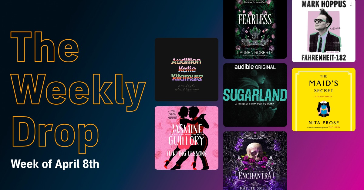 audible_com's tweet photo. A sinister tech-thriller in a small town, an intimate memoir from the Blink-182 frontman, and a hypnotic and destabilizing novel about two strangers who sit down for lunch. Add these new releases and more to your TBL: https://t.co/VTpUhA6BVb.