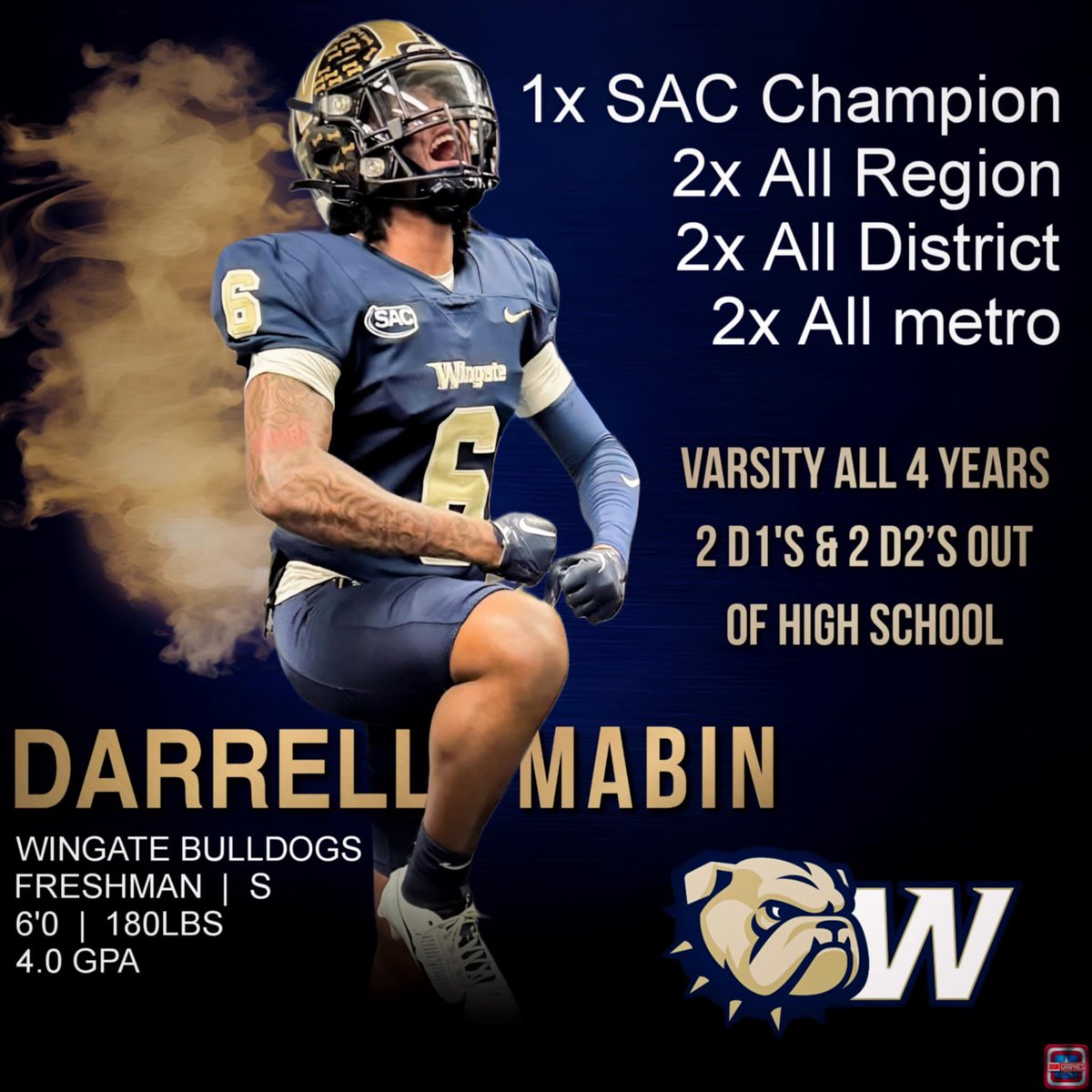 DjgoingD1's tweet photo. Darrell Mabin
D2 Portal Defensive Back
4 Years Of Eligibility!
4.0 GPA
NCAA ID: 2311171527
DM’s Open https://t.co/A1rlhJzFAI