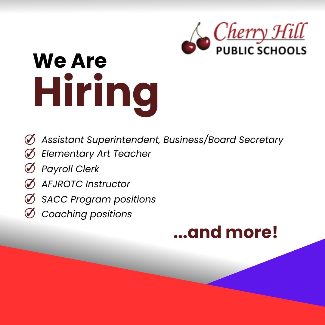 We are hiring for multiple positions. Visit our online employment application page for a full list of job postings and to apply: applitrack.com/cherryhill/onl…?