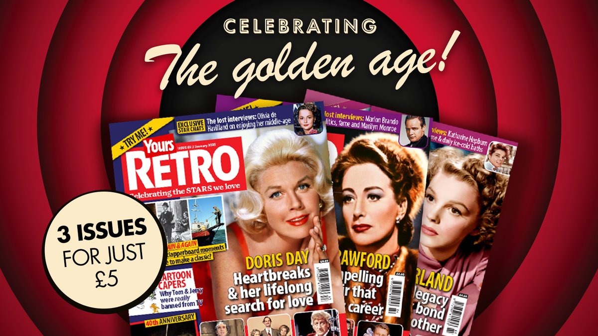 RetroYours's tweet image. Step back in time this spring with Yours Retro! 🌼 From vintage Hollywood to classic music moments, enjoy a trip down memory lane.
3 issues for JUST £5 here: bit.ly/4l79BCT