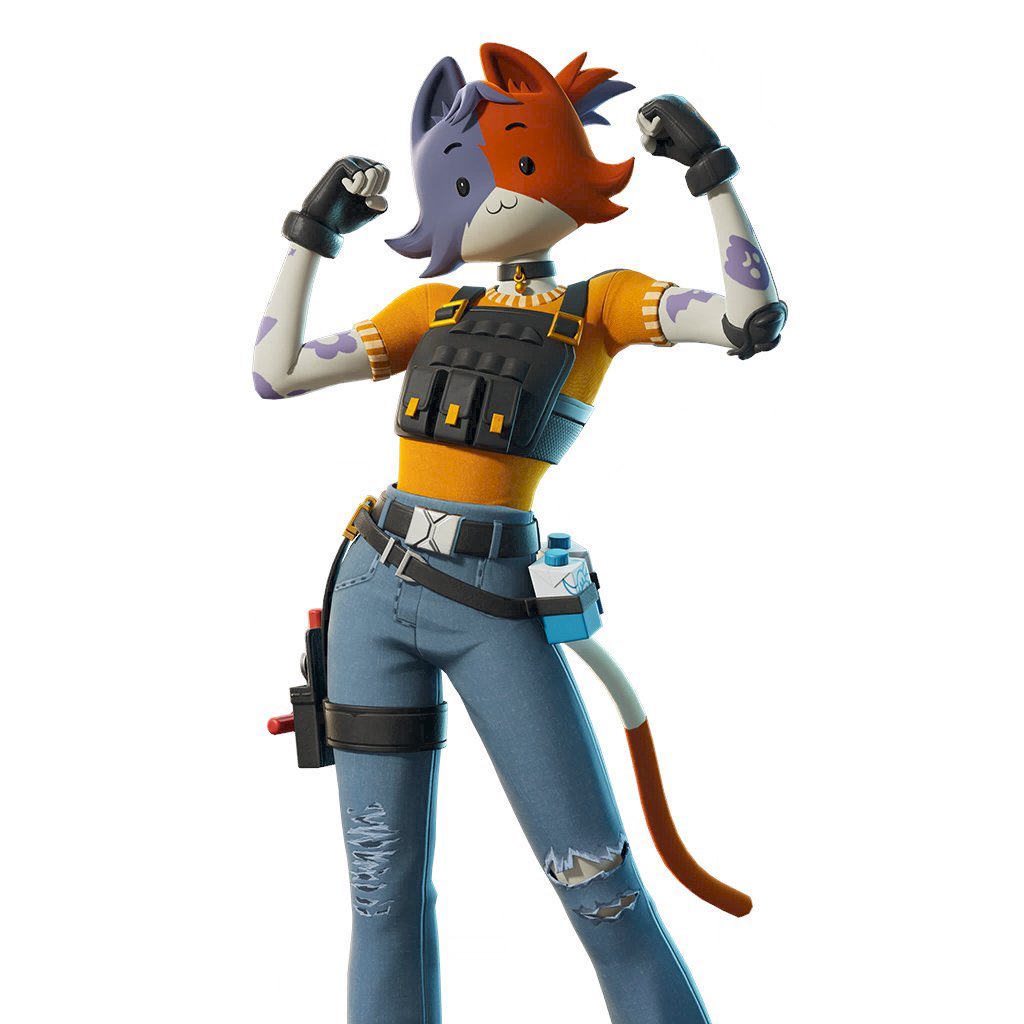 Until proven otherwise, I think Cate Meowdy is a distant cousin of Meowscles