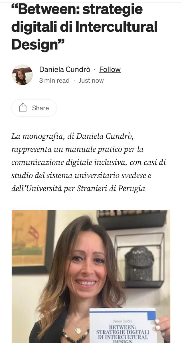 Daniela_C_79's tweet photo. Chi è interessato/a ad avere maggiori informazioni sul volume “Between: strategie digitali di Intercultural Design”, edito da Franco Angeli, può trovarle su Medium. Di seguito i link, in italiano e inglese. 

🇮🇹 ➡️ https://t.co/VyWfYW4FUB
🇬🇧 ➡️ https://t.co/T2yQAkpVU7 https://t.co/osGSsTRe30