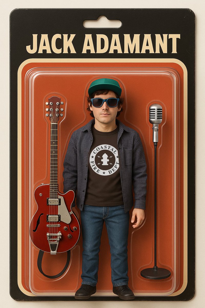 Jack Adamant (@jackadamant) on Twitter photo Here comes the official Jack Adamant action figure, complete with my trusty Gretsch, Elvis mic, and the <a href="/CoastalFireDept/">Coastal Fire Dept</a> tee I never take off (except to wash, sometimes) 😎 Here comes the official Jack Adamant action figure, complete with my trusty Gretsch, Elvis mic, and the <a href="/CoastalFireDept/">Coastal Fire Dept</a> tee I never take off (except to wash, sometimes) 😎
