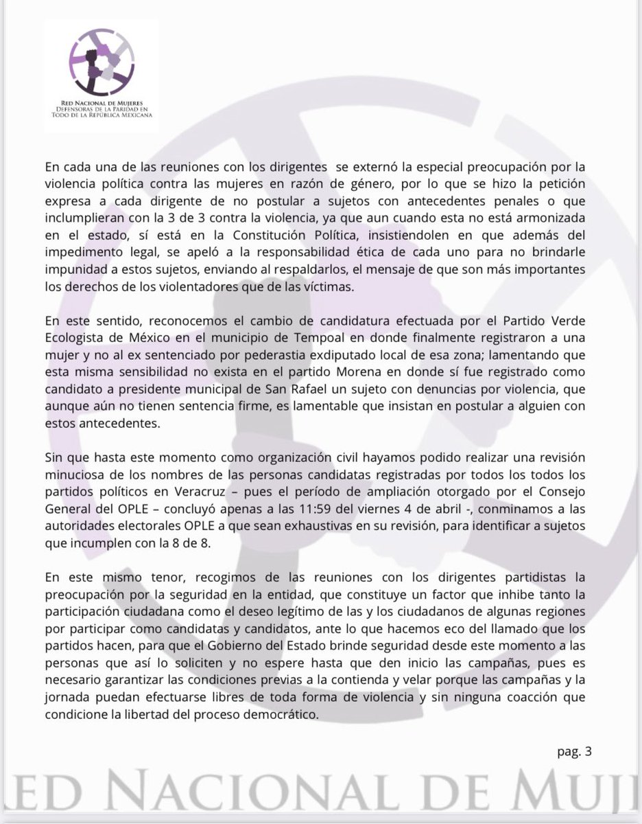 RedParidad_Ver's tweet image. Una vez concluido el periodo oficial para el registro de candidaturas, informamos sobre las reuniones que sostuvimos con los dirigentes de partidos en Veracruz.
Aquí nuestro comunicado:
👇