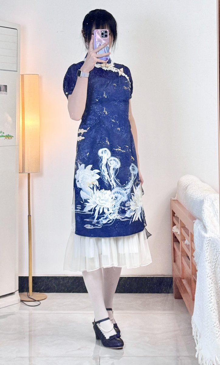 入坑旗袍算嘞，虽然只是一条改良旗袍裙 #Lolitafashion #可爱的男孩子