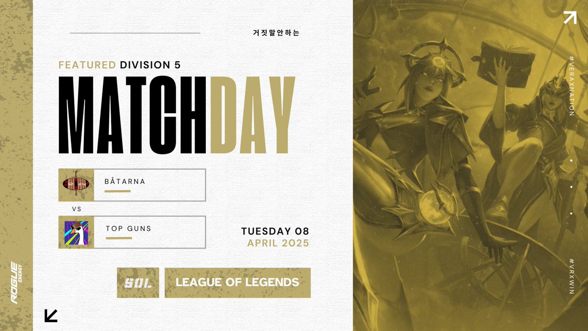 ‼️FEATURED MATCHDAY (take 2)‼️

Alright you guys, we have a confirmed match for tonight! Division 5 quarters. Be there or be ⏹️

⏰| 18:30 CET 
🎙️| <a href="/G0bice/">Gobice</a> &amp; <a href="/PappaPatryk/">PappaPatryk</a>
⚔️| Båtarna vs <a href="/Topgunsesport/">Top Guns</a> 
📺| twitch.tv/veraxesports

#SOLS10 #SOL25