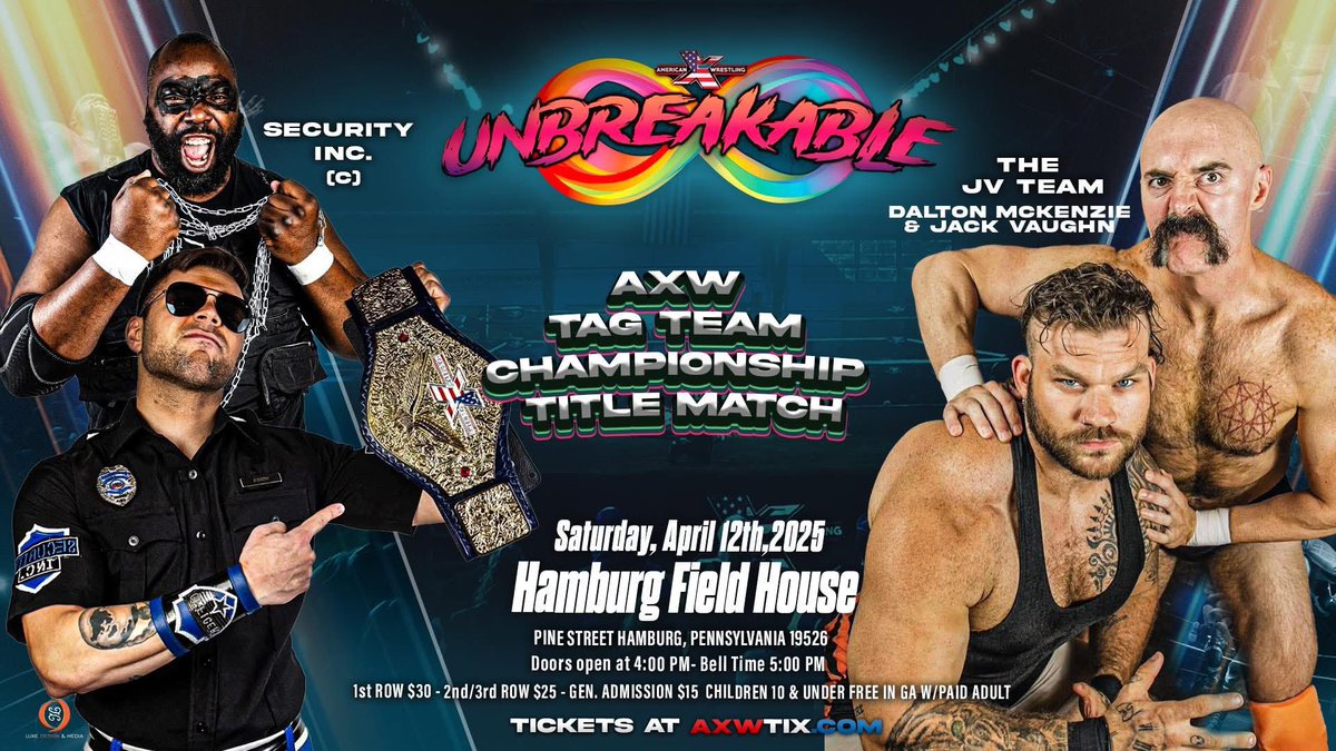 Security Inc. (@securityincpro) on Twitter photo Everyone who has tried to challenge us for the <a href="/Official_AXW/">American Xcellence Wrestling | AXW</a> Tag Team Championship has suffered the consequences of violating OUR LAW!
This Saturday at #Unbreakable ♾️, the JV Team will become the latest to be put ON LOCKDOWN! 🚨
We are Security Inc., #ReportingForDuty Everyone who has tried to challenge us for the <a href="/Official_AXW/">American Xcellence Wrestling | AXW</a> Tag Team Championship has suffered the consequences of violating OUR LAW!
This Saturday at #Unbreakable ♾️, the JV Team will become the latest to be put ON LOCKDOWN! 🚨
We are Security Inc., #ReportingForDuty