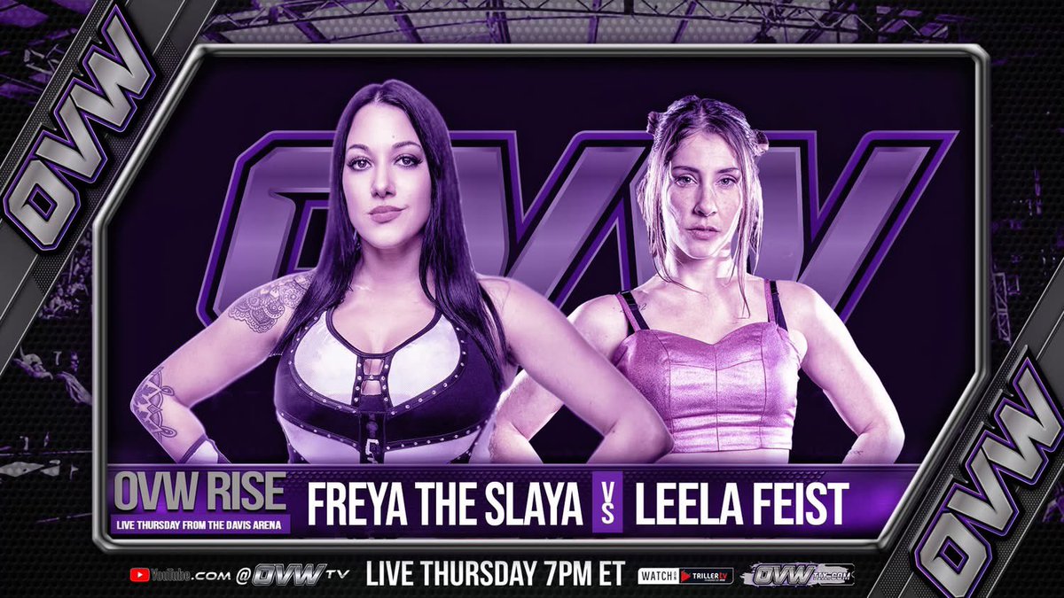 THURSDAY! Two women with massive ambition in the OVW Women’s Divison go one on one and you won’t want to miss it!

Secure your spot - OVWTix.com