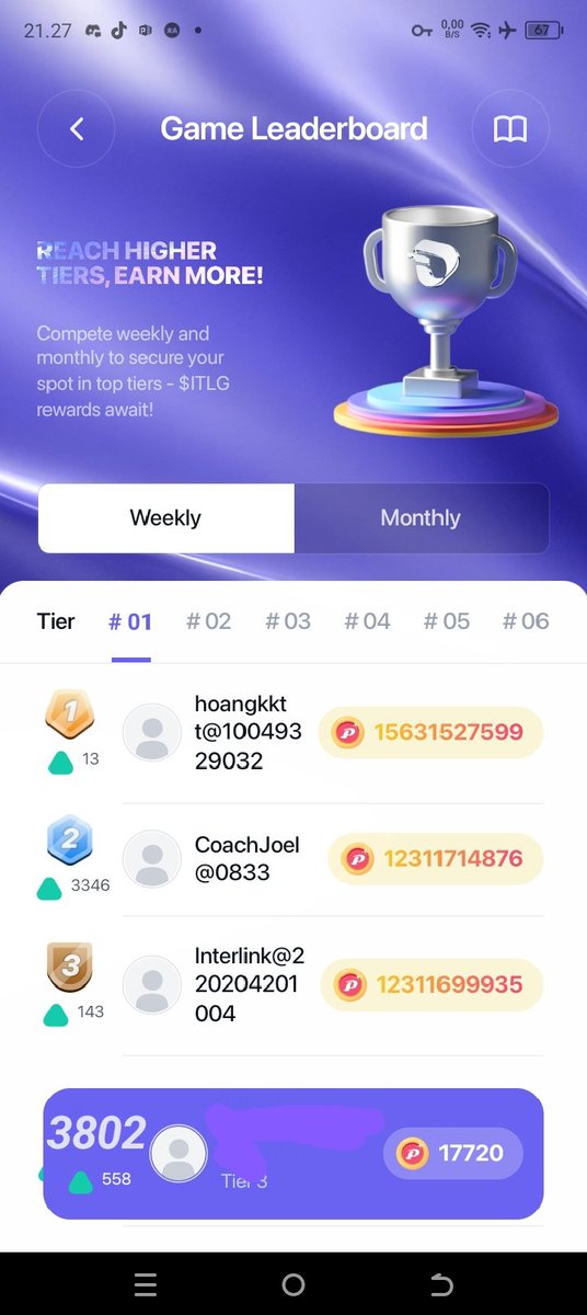DenisBrond's tweet photo. @inter_link I can't enter the playing field today.. my question is are they real humans?? can they earn this many points in a whole week? this is very unreasonable.. makes everyone feel disadvantaged please fix the system so that the competition is fair https://t.co/FYxbuaHRmL