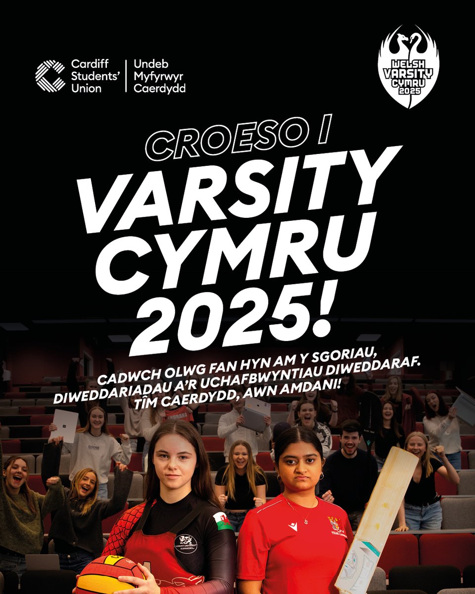 Cymru, get ready to ROAR🔥🏴󠁧󠁢󠁷󠁬󠁳󠁿 Welsh Varsity 2025 has begun🙌 

It’s the most action-packed day of the year so, stay tuned into our Insta Stories for updates so you don’t miss a thing👀instagram.com/cardiffstudent…

#WelshVarsity