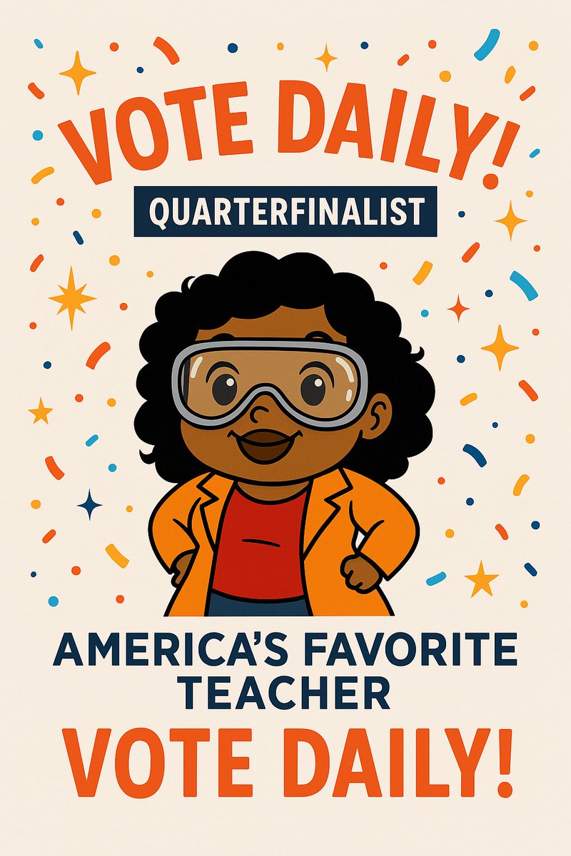 bdavisreyes's tweet photo. Another day another FREE VOTE! I’m A QUARTERFINALIST in America's Fav Teach Contest, which means I’m competing against the top 1% of educators in the NATION.  Every 👏🏽 single 👏🏽 vote 👏🏽 counts. It takes only a minute. REPOST. Link below and in comments! 
https://t.co/6JtS74ibYx https://t.co/0ucMDUBnpS