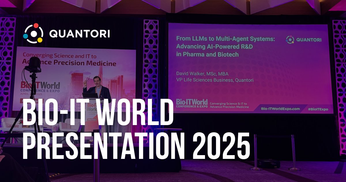 Quantori (@quantori_usa) on Twitter photo We were proud to have David Walker speak at <a href="/bioitworld/">Bio-IT World</a> 2025 on "From LLMs to Multi-Agent Systems: Advancing AI-Powered R&D in Pharma and Biotech." Read our latest website post and download the presentation file:
quantori.com/news/bio-it-wo… We were proud to have David Walker speak at <a href="/bioitworld/">Bio-IT World</a> 2025 on "From LLMs to Multi-Agent Systems: Advancing AI-Powered R&D in Pharma and Biotech." Read our latest website post and download the presentation file:
quantori.com/news/bio-it-wo…