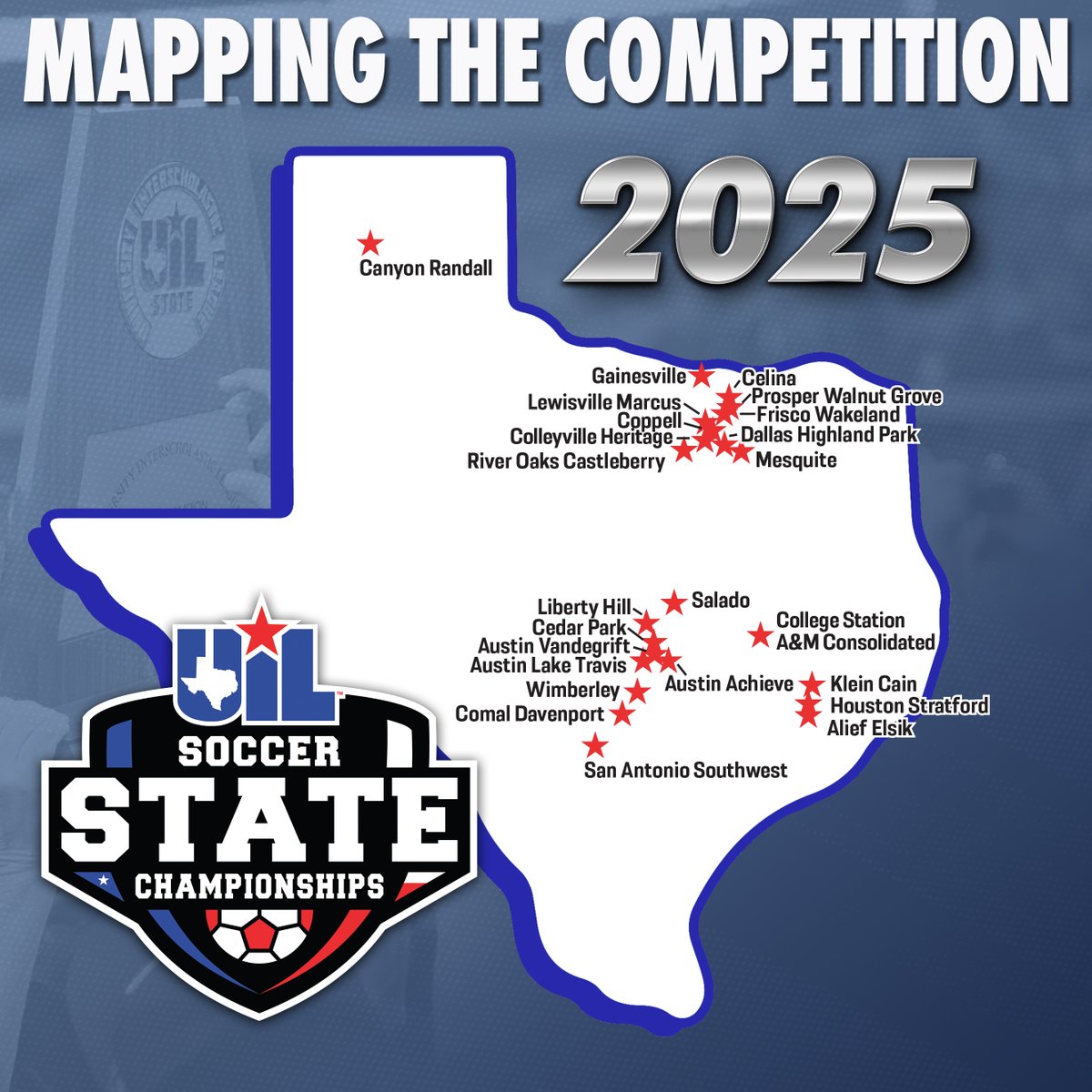 Safe travels to the teams, families, and fans making the trip to support their schools at #UILState Soccer in Georgetown! ⚽️🏆

uiltexas.org/soccer/state