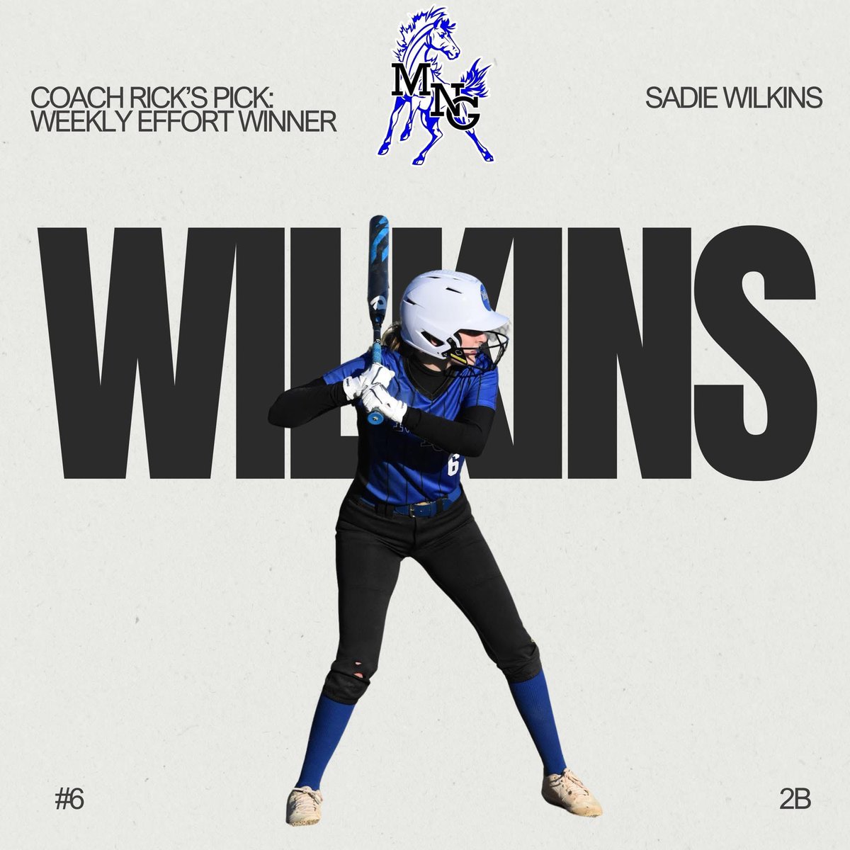 The MNG Ponies kick off a new tradition! Each week one player will be selected as the “Weekly Effort Winner”. We start the new tradition by welcoming Senior (2B), Sadie Wilkins as the week one recipient. Congratulations Sadie! #PoniePride 🥎💪🏼