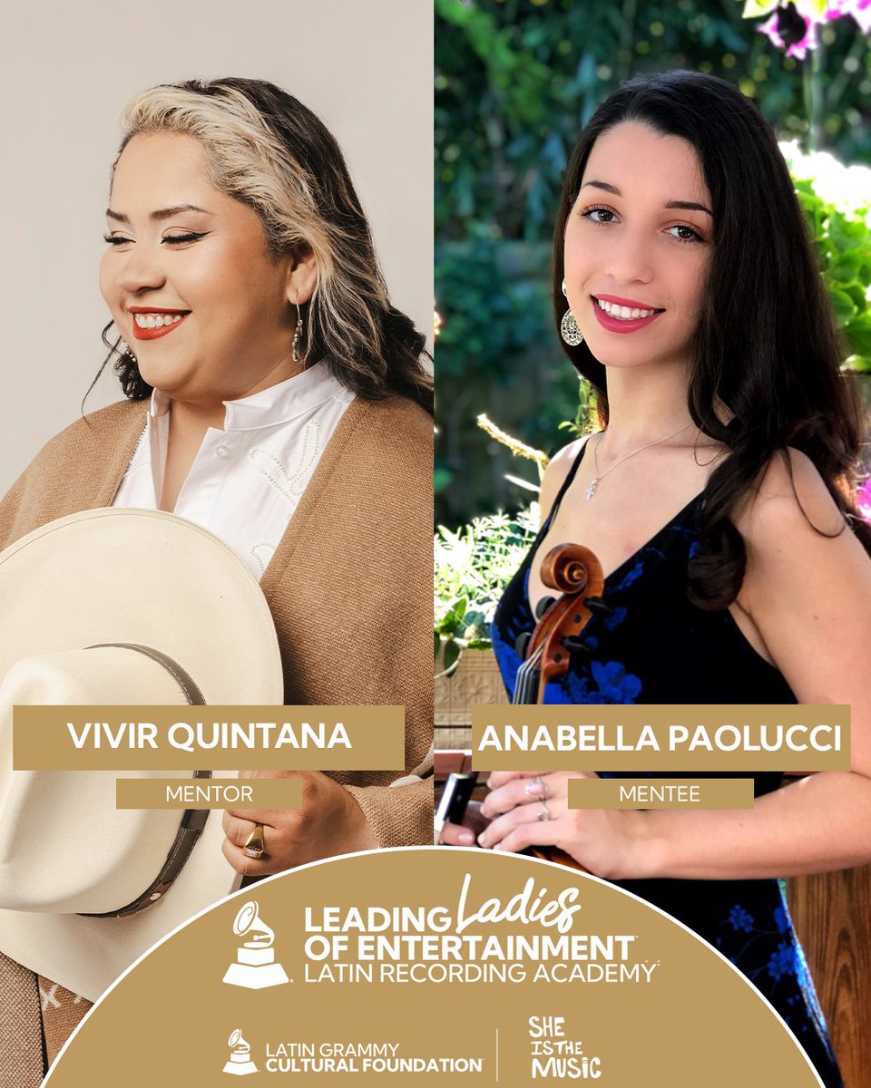 LatinGRAMMYFdn's tweet photo. 🎙️ Voces que mueven generaciones. 💙

Con su himno “Canción Sin Miedo” resonando alrededor del mundo y su música presente en Black Panther: Wakanda Forever, Vivir Quintana se une al programa de mentoría Leading Ladies of Connect TogetHER, guiando a la nueva voz de Anabella Paolucci 🎶 con alma, valentía y propósito. 🌺

#LatinGRAMMY #LatinGRAMMYFoundation #TransformingFutures