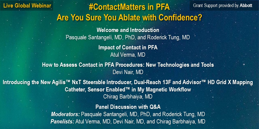 JICRM (@jicrm) on Twitter photo #epeeps Join us @ noon ET (6PM CEST) on April 15th for the live global webinar, #ContactMatters in PFA: Are You Sure You Ablate with Confidence? with <a href="/Dr_Santangeli/">Pasquale Santangeli</a> <a href="/DrRoderickTung/">Roderick Tung</a> <a href="/CRB_EP/">Chirag Barbhaiya</a> <a href="/Drdevignair/">Dr. Devi G Nair</a> <a href="/atulverma_md/">Atul Verma</a> Alt times & Register @ innovationsincrm.com/abbott34 <a href="/AbbottGlobal/">Abbott</a> #epeeps Join us @ noon ET (6PM CEST) on April 15th for the live global webinar, #ContactMatters in PFA: Are You Sure You Ablate with Confidence? with <a href="/Dr_Santangeli/">Pasquale Santangeli</a> <a href="/DrRoderickTung/">Roderick Tung</a> <a href="/CRB_EP/">Chirag Barbhaiya</a> <a href="/Drdevignair/">Dr. Devi G Nair</a> <a href="/atulverma_md/">Atul Verma</a> Alt times & Register @ innovationsincrm.com/abbott34 <a href="/AbbottGlobal/">Abbott</a>
