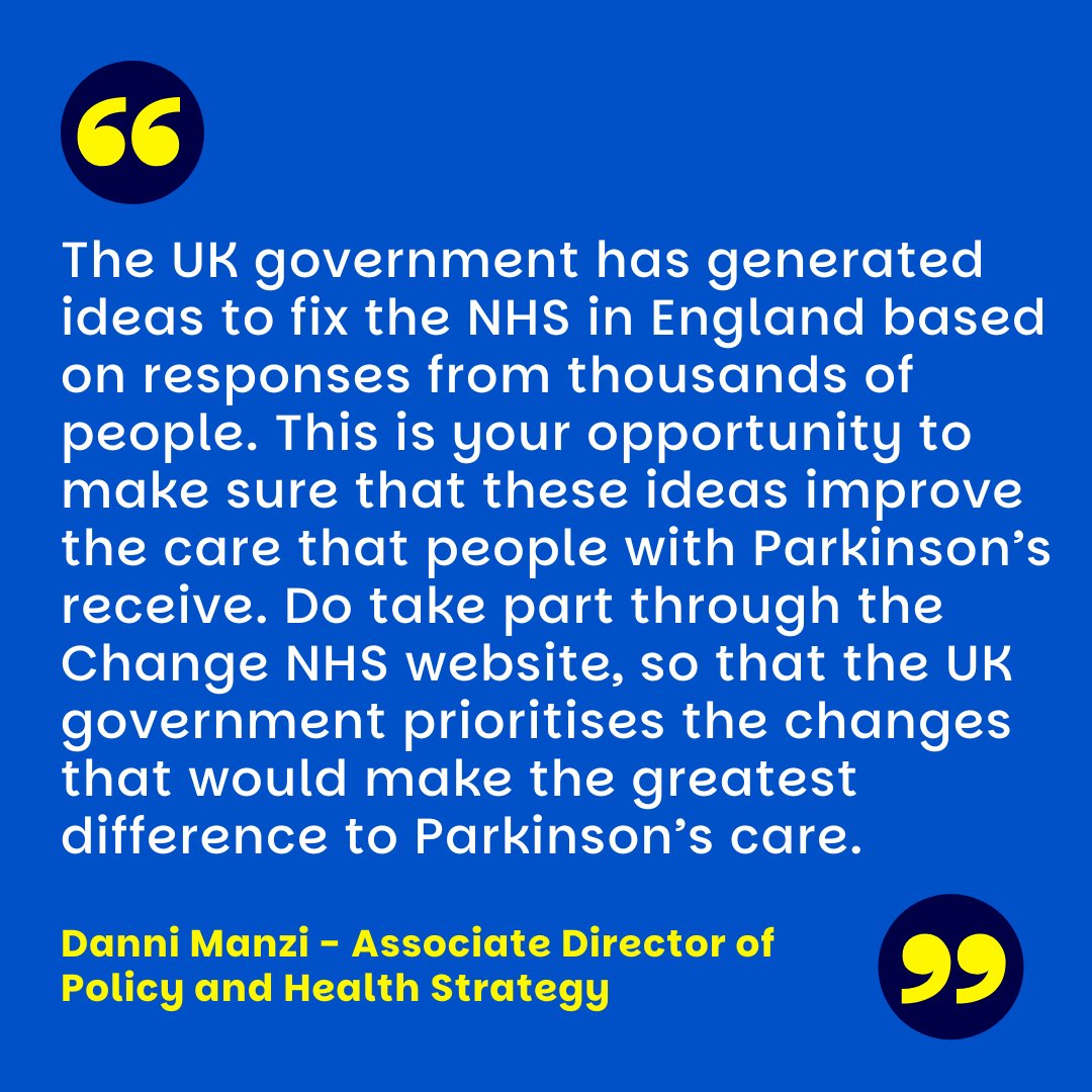 If you live in England, make sure you share your views on how the UK government can fix the NHS in England by completing their survey by 14 April. Help them decide on the priorities for change that will make a real difference to Parkinson's care: prksn.uk/4lkhm8E