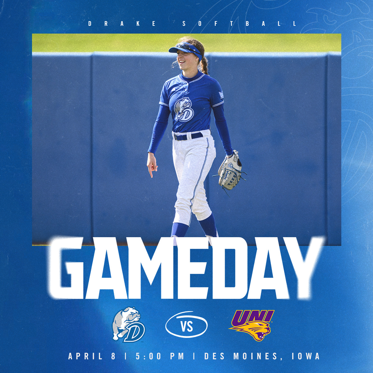 DrakeSoftball's tweet photo. 𝐌𝐢𝐝𝐰𝐞𝐞𝐤 𝐈𝐧-𝐒𝐭𝐚𝐭𝐞 𝐁𝐚𝐭𝐭𝐥𝐞

🆚 @UNISoftball 
⏰ 5 pm
🏟️ Ron Buel Field
📍 Des Moines, Iowa
📺 https://t.co/YgE6H8jME1
📊 https://t.co/PytGID7jAK

#DSMHometownTeam https://t.co/IW5oceg4v8