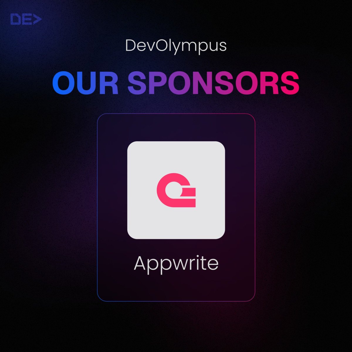 deviatorsclub's tweet image. We’re thrilled to welcome @appwrite as our third sponsor — empowering creators to unleash innovation and build without limits.
Get ready for a wave of creativity! 💡🚀

#appwrite #creatorsunleashed #sponsorship #deviatorsclub #devolympus #hackathon