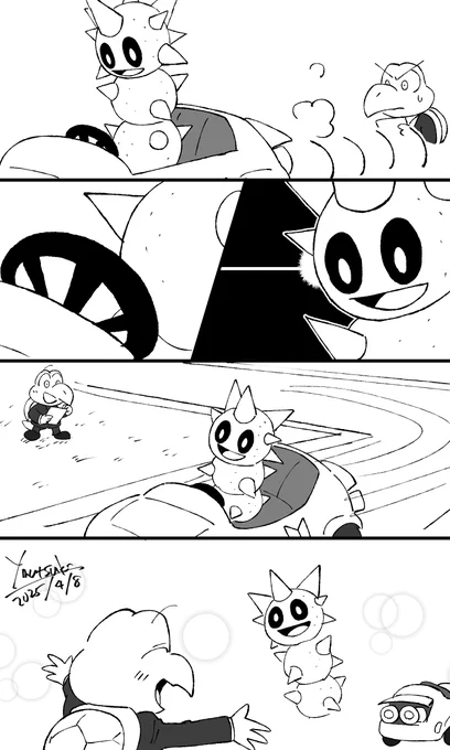 教習を受けるサンボと教員ノコノコ漫画④

意外と繊細なサンボさんと意外とタフなノコノコ 