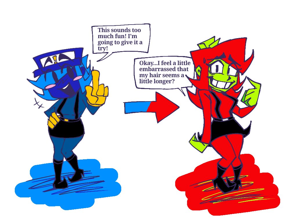 Deader520's tweet photo. #antonblast
#antonblastfanart
#antonblastAU
#DantonMaker
ASK:hay Dannie! do you know know that you look like Annie so much? for that I dare you to wear clothes similar to her, and Dye your face and hair as her and then... well... see what will happen 😃 https://t.co/LIaRZYo2jM