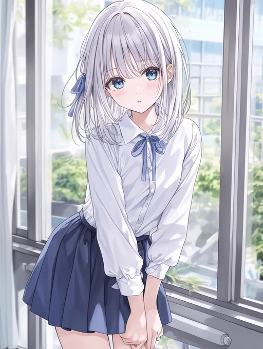 廊下ですれ違う 