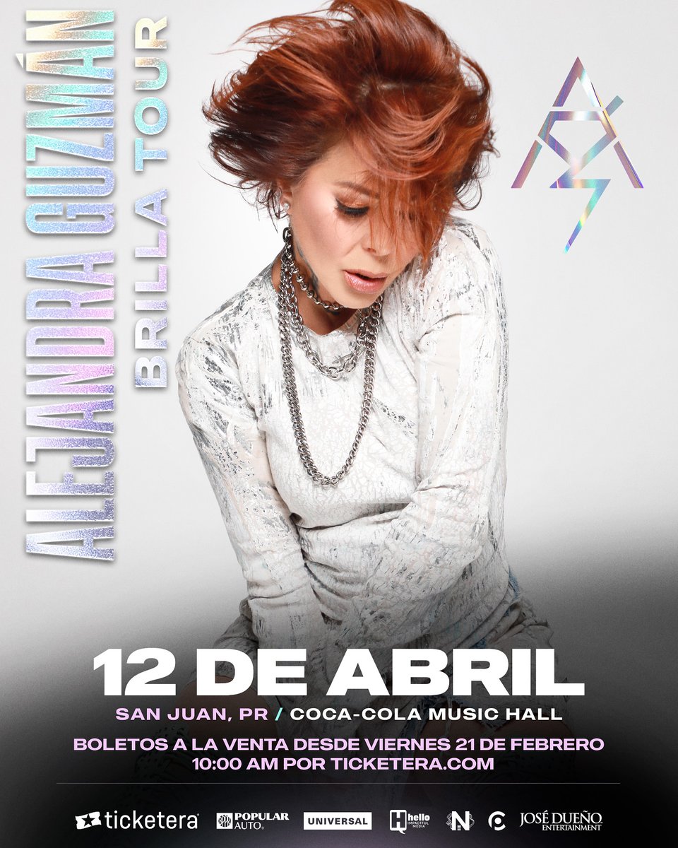 ¡Ya los quiero ver rockeros de Puerto Rico! 🇵🇷

El Brilla Tour llega este 12 de abril al Coca-Cola Music Hall así que no se lo pueden perder 💎✨

Los espero con un show único con todos mis éxitos para que cantemos juntos. Jose Dueño Entertainment presenta!

Boletos en: