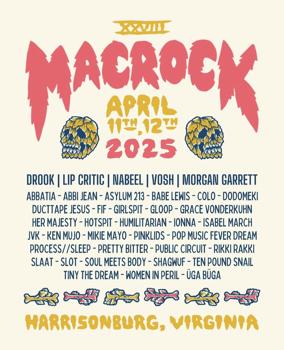 🌟 SATURDAY IN VIRGINIA 🌟 

Super hype to play Macrock festival in Harrisonburg VA this Saturday April 12 🔥

📍 Find us at Pale Fire Brewing at 4:45 PM