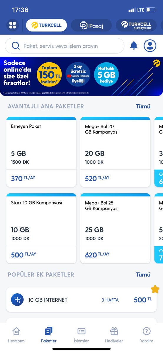 aserkanyildirim's tweet photo. @Turkcell mevcut müşteriyiz diye mecbur bırakıldığımız tarifeler. Mevcut 20 gb 320 lira ödüyorum. Ya 520 20 gb ya 500 lira 100 gb. Yazıklar olsun. https://t.co/TVTVbYyEn0
